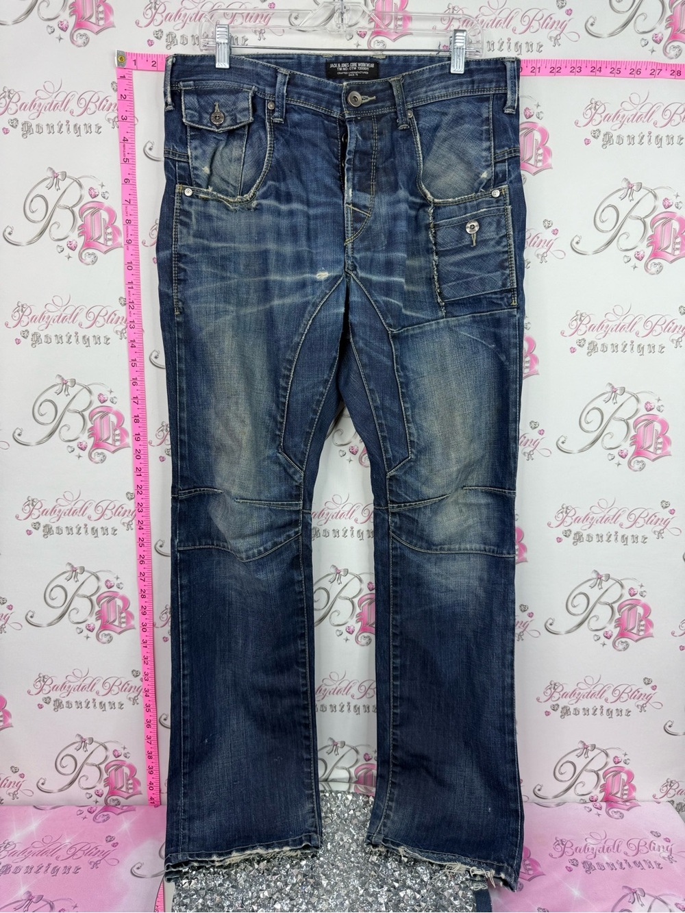 Jack and jones jeans Men's Distressed Blue Denim Jeans